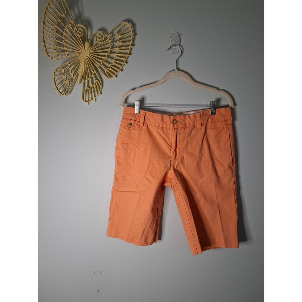 Ralph Lauren Sport Orange Chino Shorts Womens Size 2 Cotton Twill Preppy